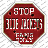 Blue Jackets Fans Only Novelty Octagon Sticker Decal Small