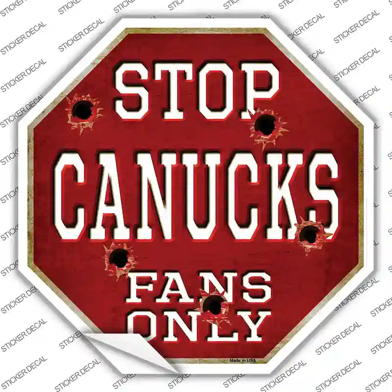 Canucks Fans Only Novelty Octagon Sticker Decal Small