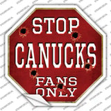 Canucks Fans Only Novelty Octagon Sticker Decal Small