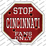 Cincinnati Fans Only Novelty Octagon Sticker Decal Small