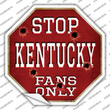 Kentucky Fans Only Novelty Octagon Sticker Decal Small