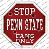 Penn State Fans Only Novelty Octagon Sticker Decal Small