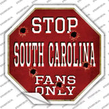 South Carolina Fans Only Novelty Octagon Sticker Decal Small