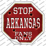 Arkansas Fans Only Novelty Octagon Sticker Decal Small