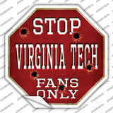 Virginia Tech Fans Only Novelty Octagon Sticker Decal Small