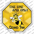 Queen Bee Novelty Octagon Sticker Decal Small