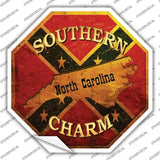 Southern Charm North Carolina Novelty Octagon Sticker Decal