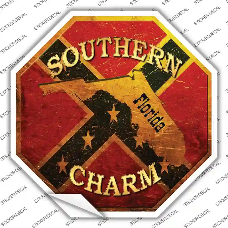 Southern Charm Florida Novelty Octagon Sticker Decal