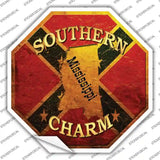 Southern Charm Mississippi Novelty Octagon Sticker Decal Small