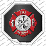 Fire Rescue Novelty Octagon Sticker Decal Small