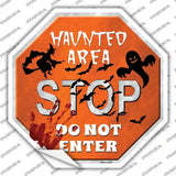 Haunted Area Stop Novelty Octagon Sticker Decal Small