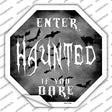 Haunted Novelty Octagon Sticker Decal Small