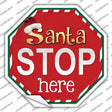 Santa Stop Here Novelty Octagon Sticker Decal Small