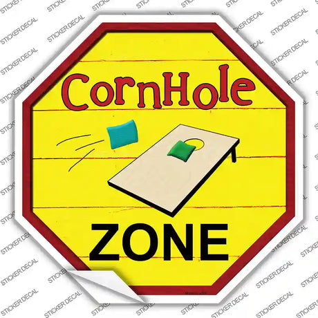 Cornhole Zone Novelty Octagon Sticker Decal Small