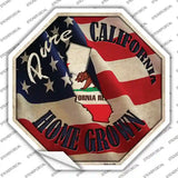 California Home Grown Novelty Octagon Sticker Decal
