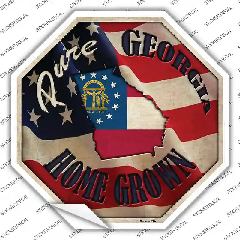 Georgia Home Grown Novelty Octagon Sticker Decal