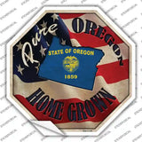 Oregon Home Grown Novelty Octagon Sticker Decal