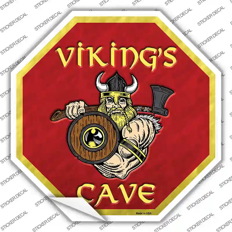 Vikings Cave Novelty Octagon Sticker Decal Small
