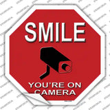 Smile Youre On Camera Novelty Octagon Sticker Decal Small