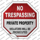 No Trespassing Private Property Novelty Octagon Sticker Decal Small