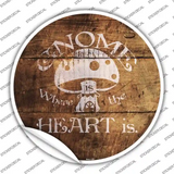 Gnome Where Home Is Novelty Circle Sticker Decal