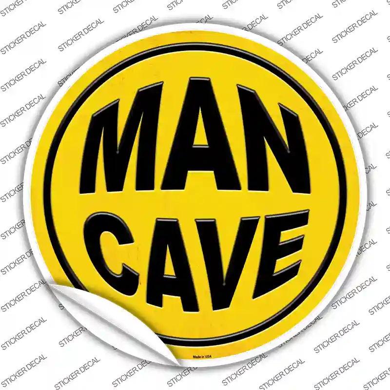 Man Cave Novelty Circle Sticker Decal