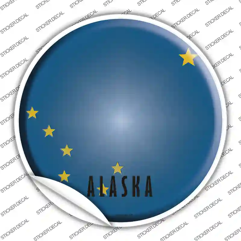 Alaska State Flag Novelty Circle Sticker Decal