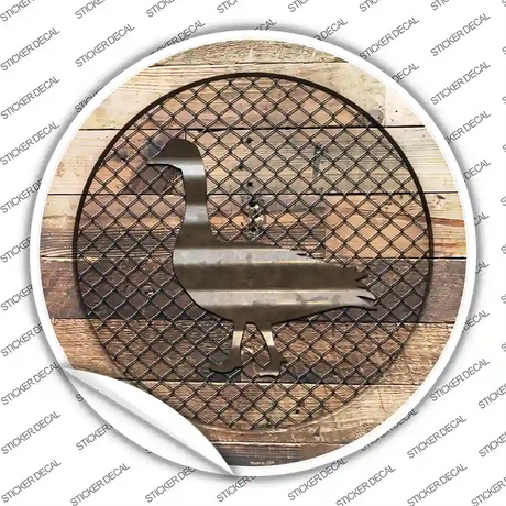 Duck on Wood Novelty Circle Sticker Decal