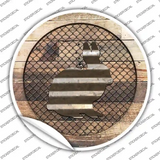 Rabbit on Wood Novelty Circle Sticker Decal