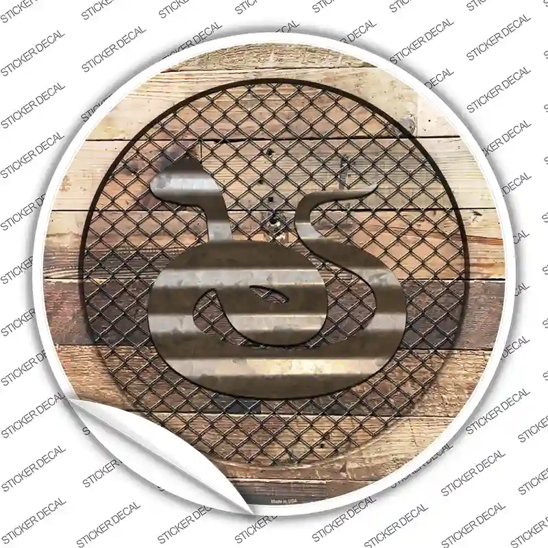 Snake on Wood Novelty Circle Sticker Decal