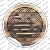 Snake on Wood Novelty Circle Sticker Decal