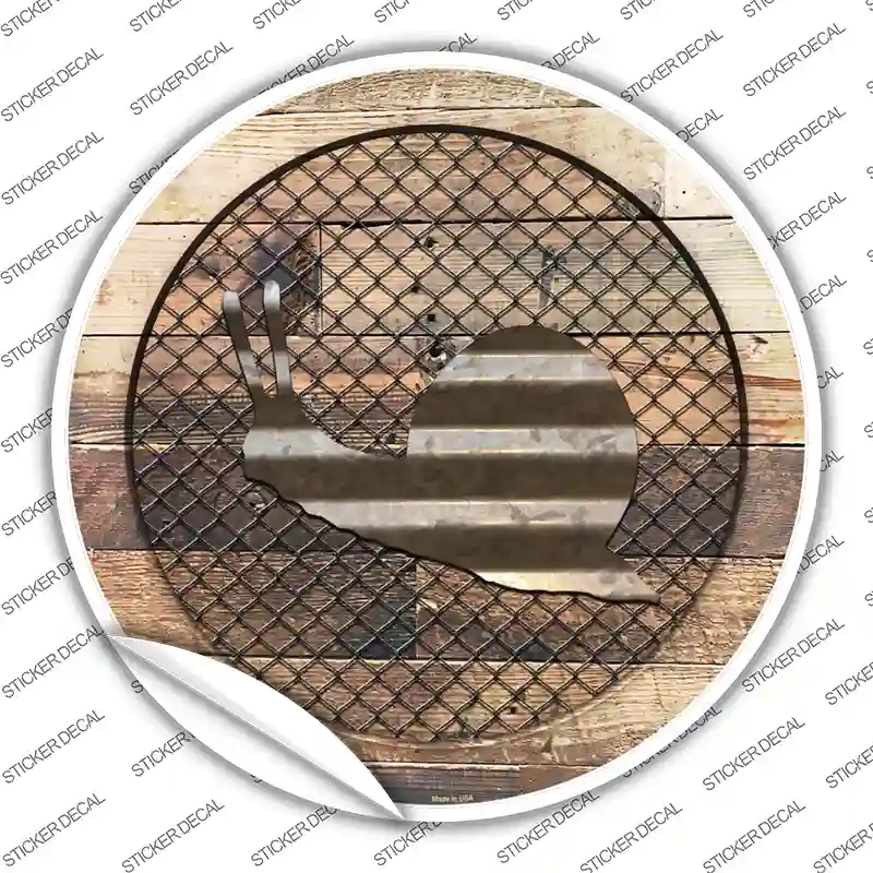 Snail on Wood Novelty Circle Sticker Decal