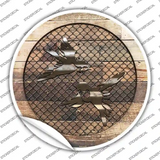 Little Birds on Wood Novelty Circle Sticker Decal