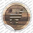 Llama on Wood Novelty Circle Sticker Decal