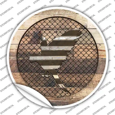 Parrot on Wood Novelty Circle Sticker Decal