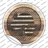 Chameleon on Wood Novelty Circle Sticker Decal