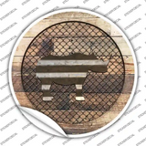 Rhino on Wood Novelty Circle Sticker Decal