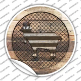 Goat on Wood Novelty Circle Sticker Decal