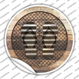 Flip Flops on Wood Novelty Circle Sticker Decal