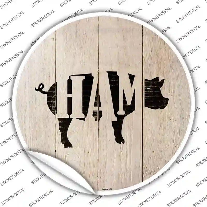 Pigs Make Ham Novelty Circle Sticker Decal