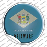 Delaware State Flag Novelty Circle Sticker Decal