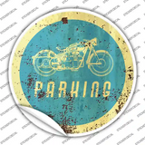 Motorcycle Parking Novelty Circle Sticker Decal