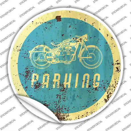 Motorcycle Parking Novelty Circle Sticker Decal