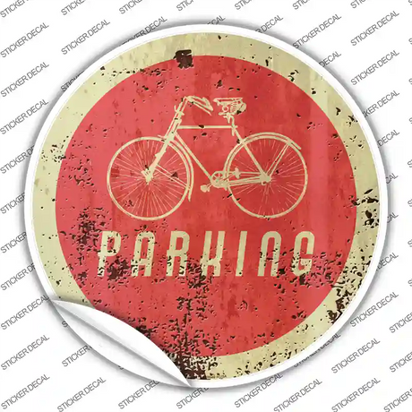 Bicycle Parking Novelty Circle Sticker Decal