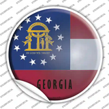 Georgia State Flag Novelty Circle Sticker Decal