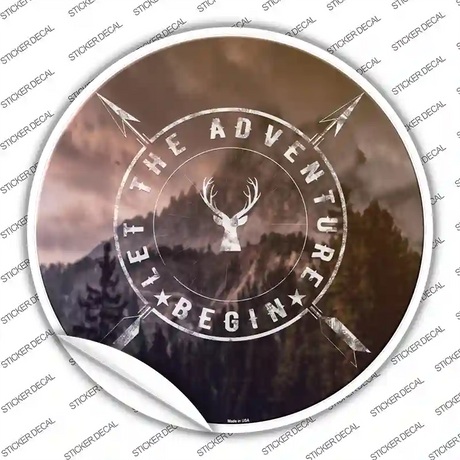 Let The Adventure Begin Novelty Circle Sticker Decal