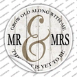 Mr and Mrs White Novelty Circle Sticker Decal