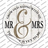 Mr and Mrs White Novelty Circle Sticker Decal