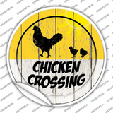 Chicken Crossing Novelty Circle Sticker Decal