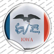 Iowa State Flag Novelty Circle Sticker Decal